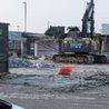 Demolition at Pentagon Island as building hit by storm damage