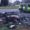 Police launch appeal as caravan set on fire near village flats